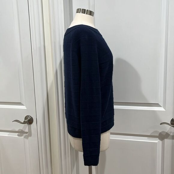 J CASHMERE 100% Pure Cashmere Horizontal Rib Boatneck Raglan Sweater Size Large - Picture 8 of 16